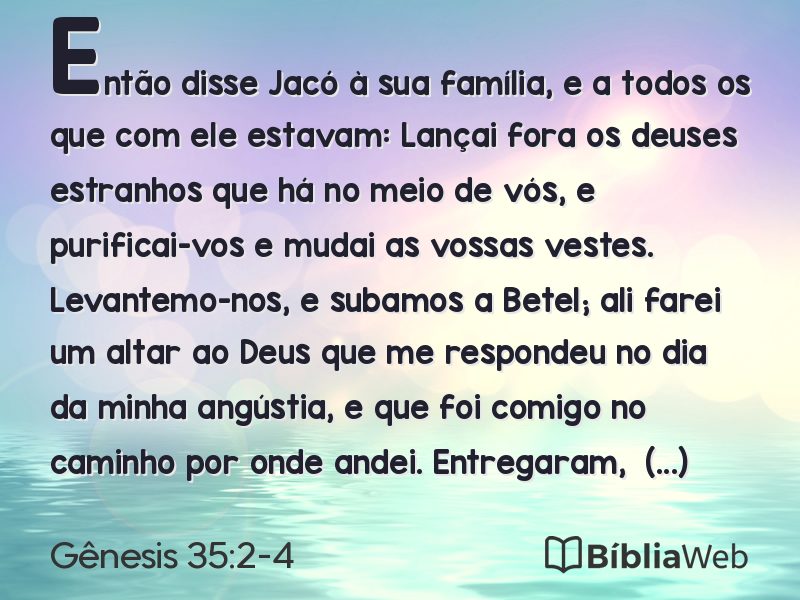 Gênesis 35:2-4 em imagem para compartilhar