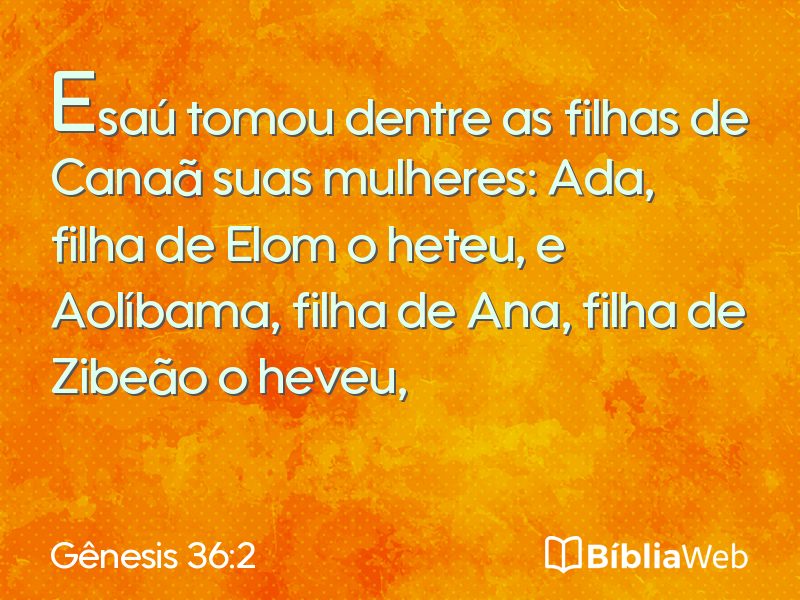 Gênesis 36:2 em imagem para compartilhar