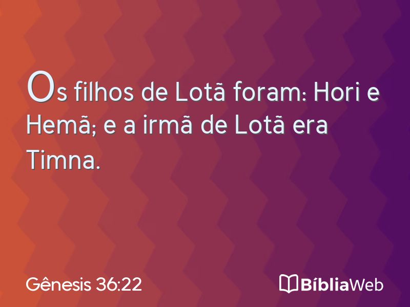 Gênesis 36:22 em imagem para compartilhar