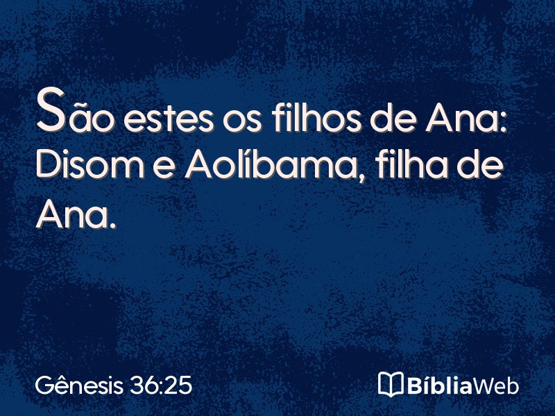 Gênesis 36:25 em imagem para compartilhar