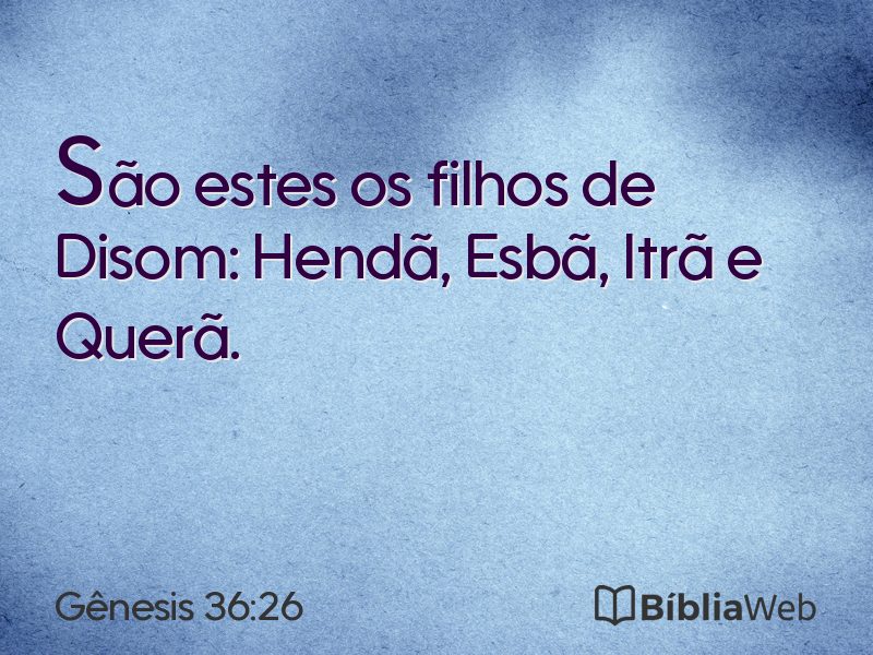 Gênesis 36:26 em imagem para compartilhar