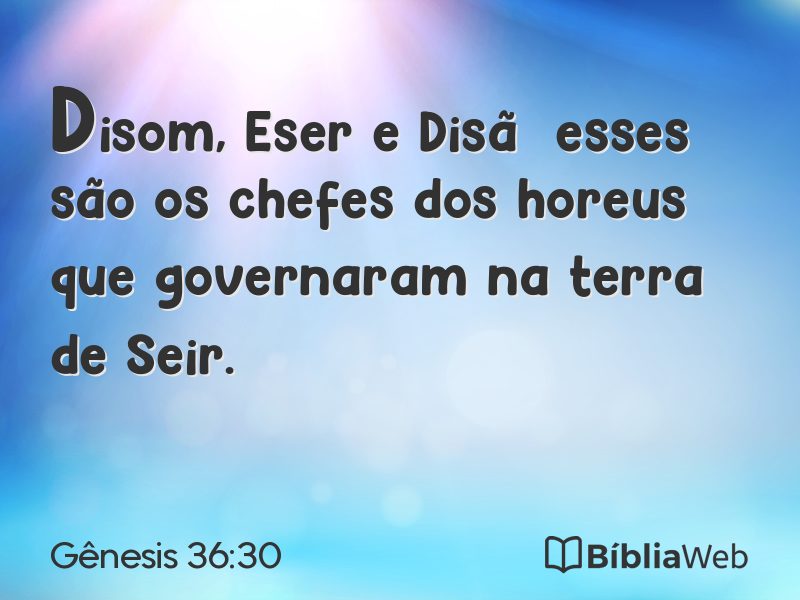 Gênesis 36:30 em imagem para compartilhar