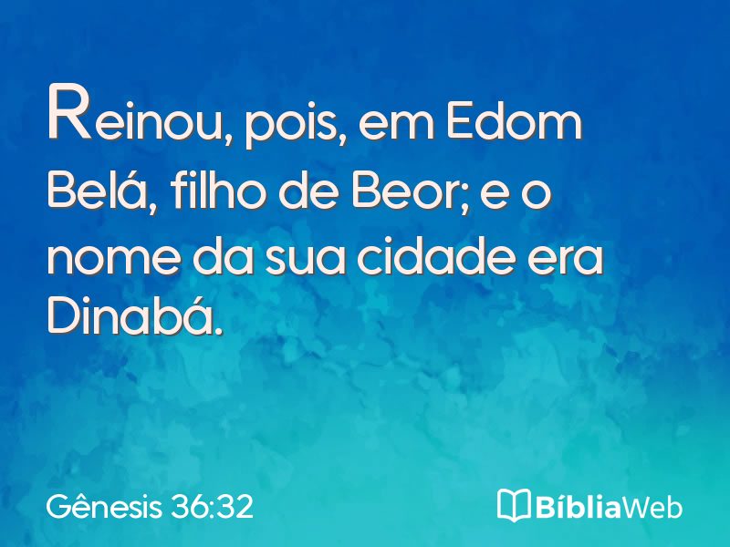 Gênesis 36:32 em imagem para compartilhar