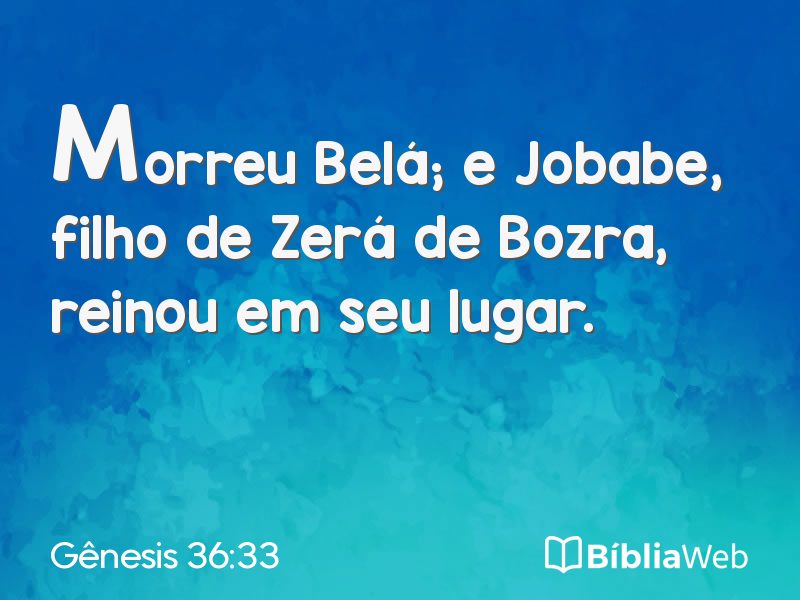 Gênesis 36:33 em imagem para compartilhar
