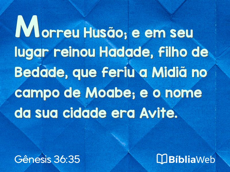 Gênesis 36:35 em imagem para compartilhar