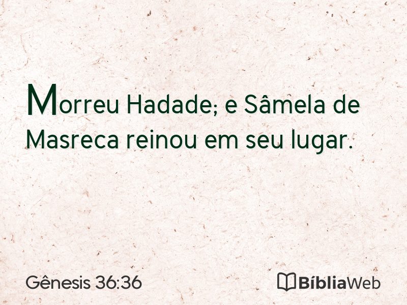 Gênesis 36:36 em imagem para compartilhar