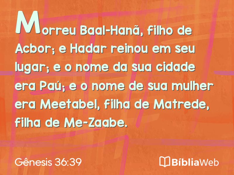 Gênesis 36:39 em imagem para compartilhar