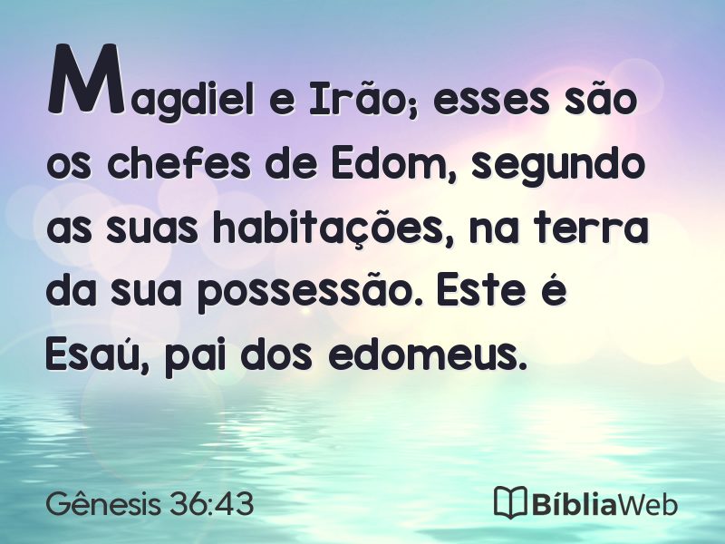 Gênesis 36:43 em imagem para compartilhar
