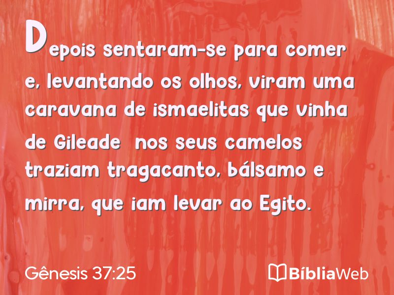 Gênesis 37:25 em imagem para compartilhar