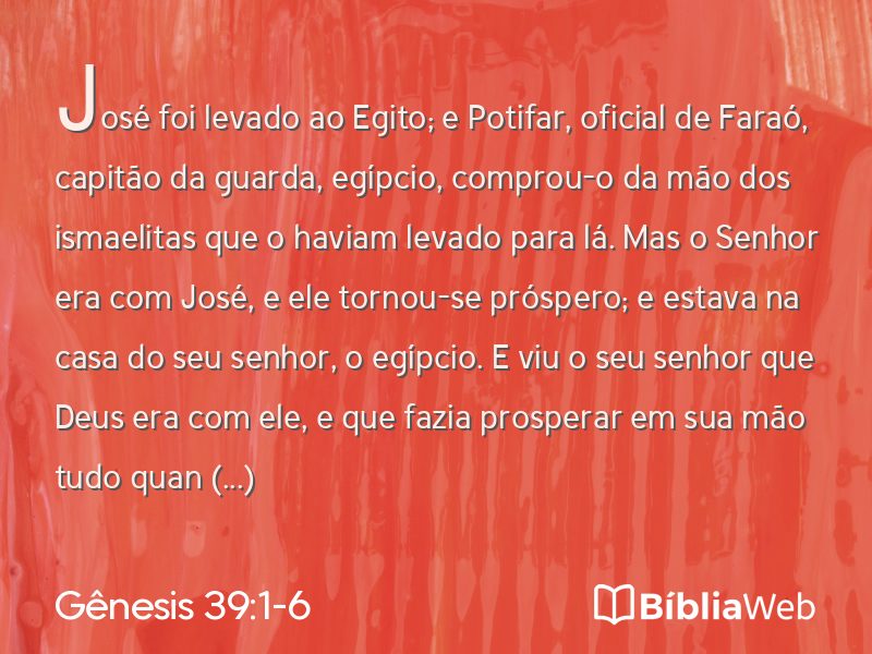 Gênesis 39:1-6 em imagem para compartilhar