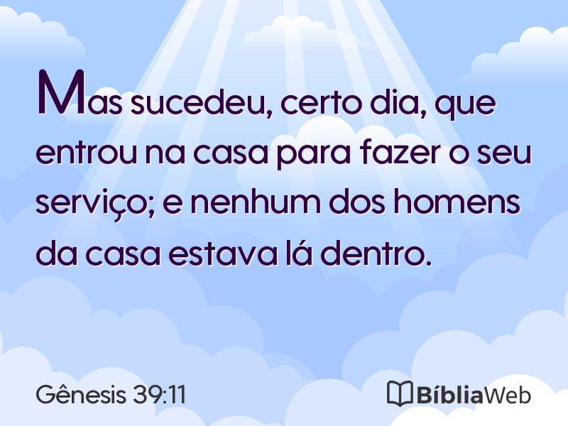 Gênesis 39:11 em imagem para compartilhar