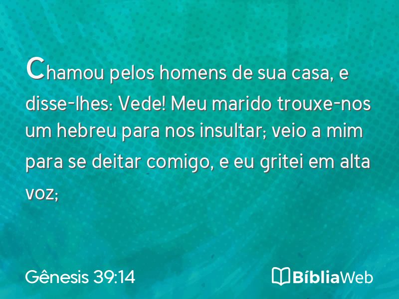 Gênesis 39:14 em imagem para compartilhar