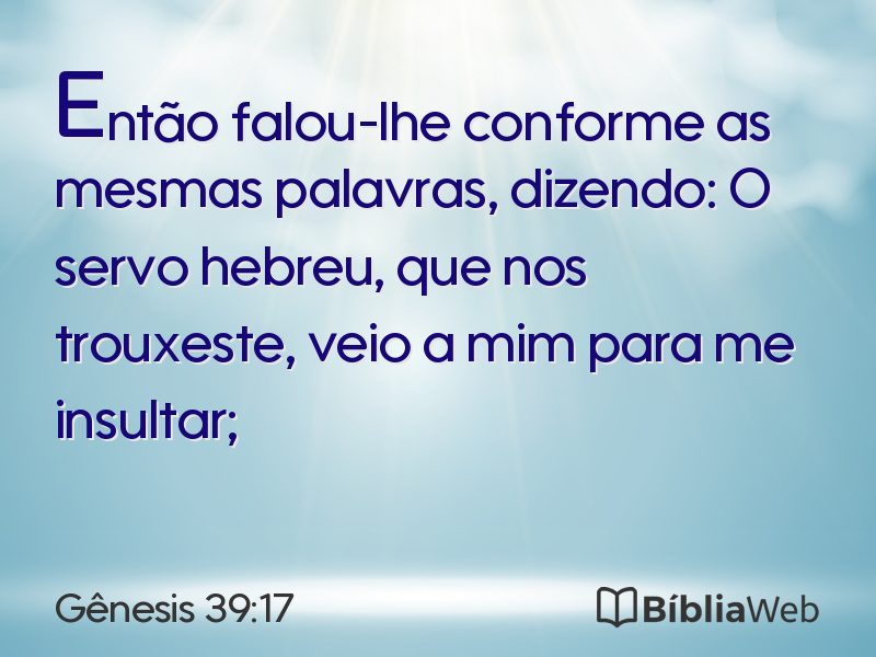 Gênesis 39:17 em imagem para compartilhar