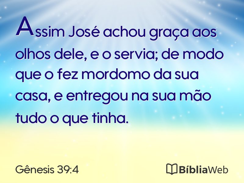 Gênesis 39:4 em imagem para compartilhar