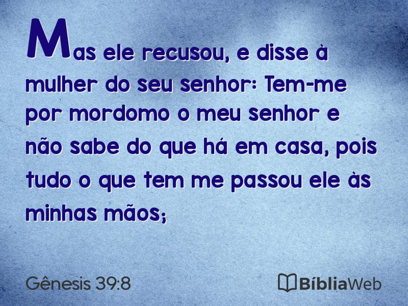 Gênesis 39:8 em imagem para compartilhar