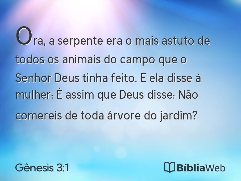Gênesis 3:1 em imagem para compartilhar