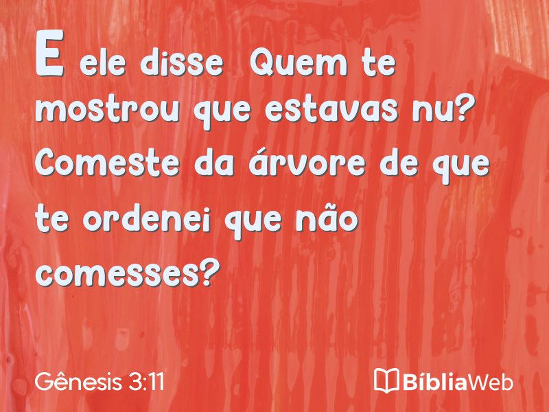 Gênesis 3:11 em imagem para compartilhar