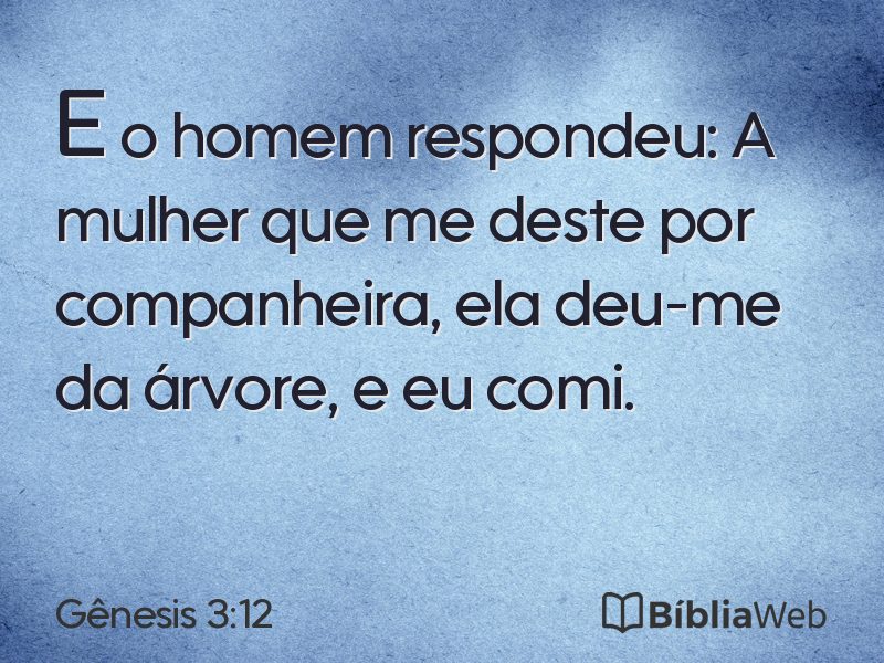 Gênesis 3:12 em imagem para compartilhar
