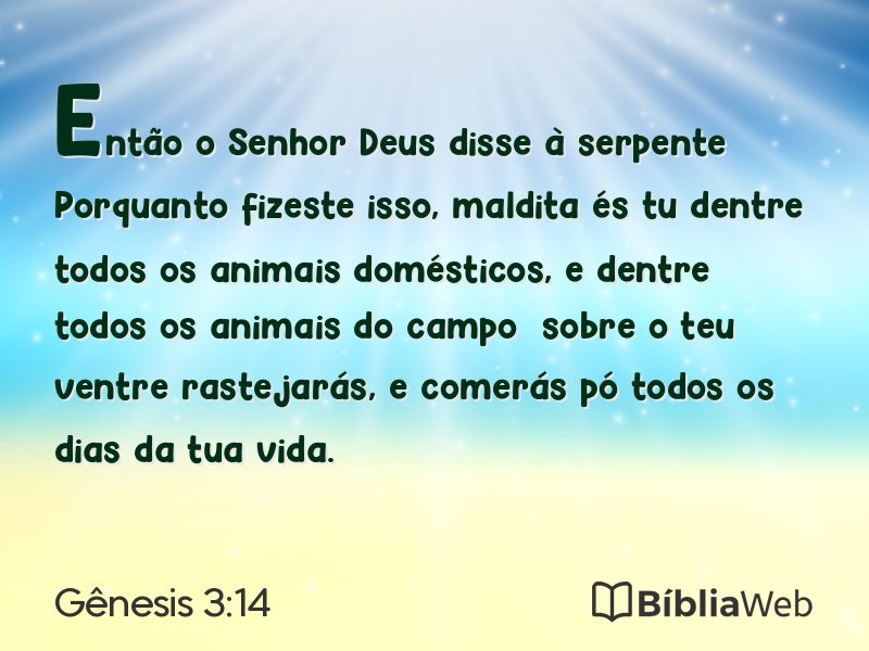Gênesis 3:14 em imagem para compartilhar