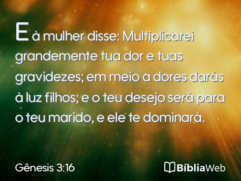 Gênesis 3:16 em imagem para compartilhar