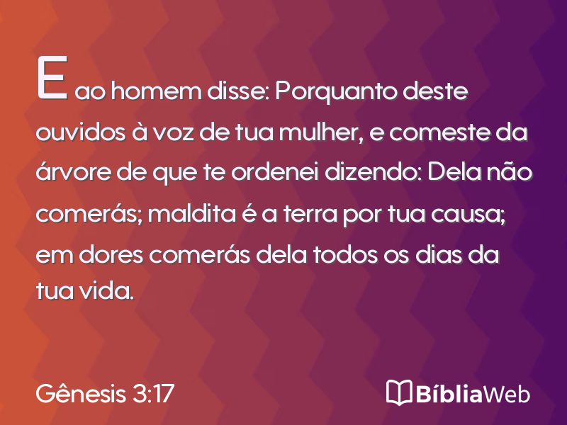 Gênesis 3:17 em imagem para compartilhar