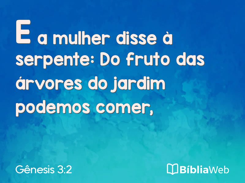 Gênesis 3:2 em imagem para compartilhar