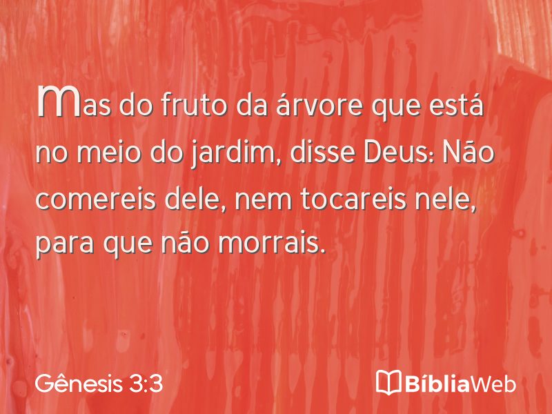 Gênesis 3:3 em imagem para compartilhar