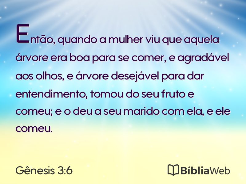 Gênesis 3:6 em imagem para compartilhar