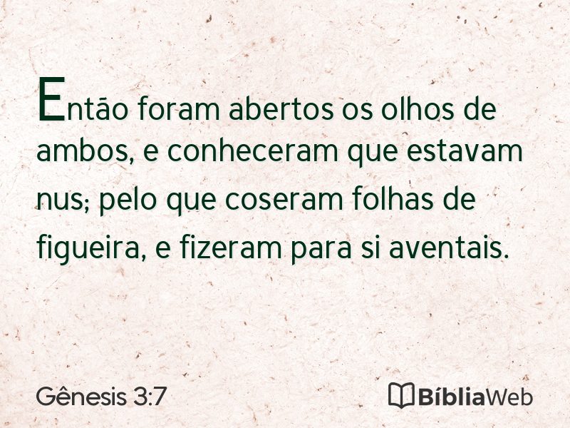 Gênesis 3:7 em imagem para compartilhar