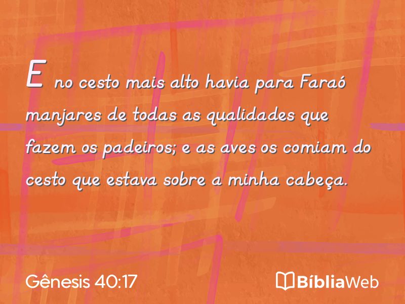 Gênesis 40:17 em imagem para compartilhar