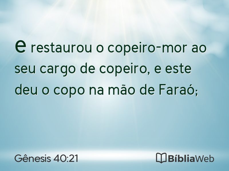 Gênesis 40:21 em imagem para compartilhar