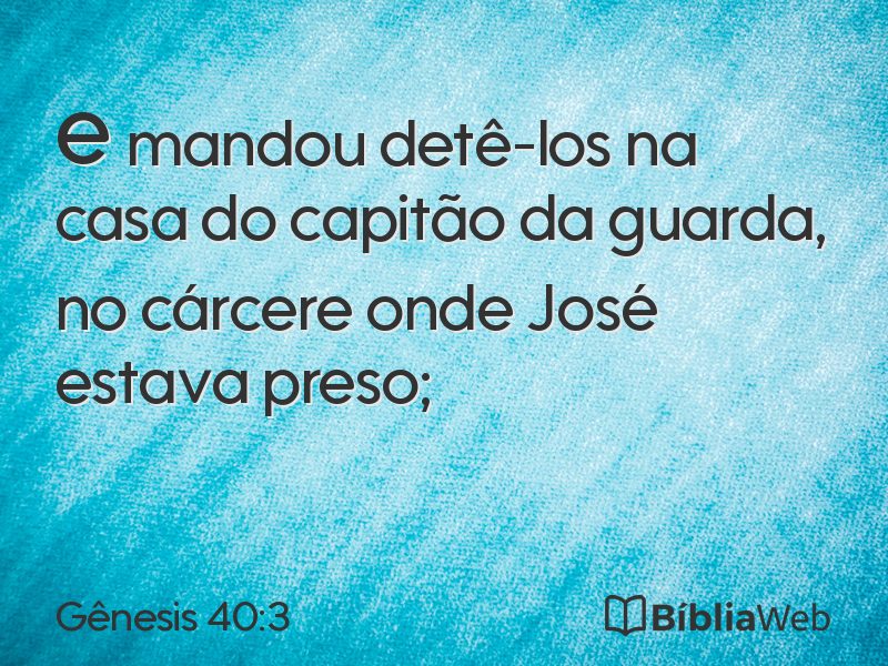 Gênesis 40:3 em imagem para compartilhar
