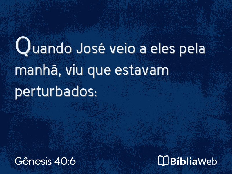 Gênesis 40:6 em imagem para compartilhar