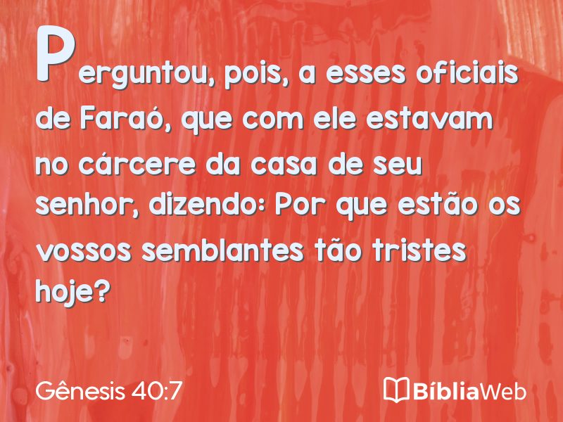 Gênesis 40:7 em imagem para compartilhar