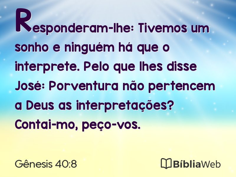 Gênesis 40:8 em imagem para compartilhar