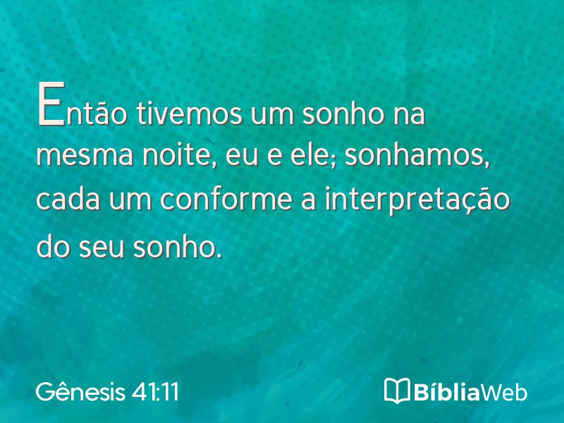 Gênesis 41:11 em imagem para compartilhar
