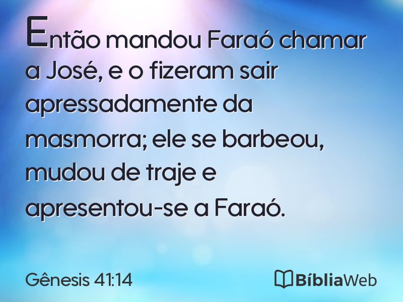 Gênesis 41:14 em imagem para compartilhar