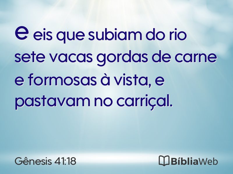 Gênesis 41:18 em imagem para compartilhar
