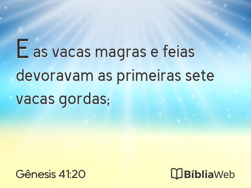 Gênesis 41:20 em imagem para compartilhar