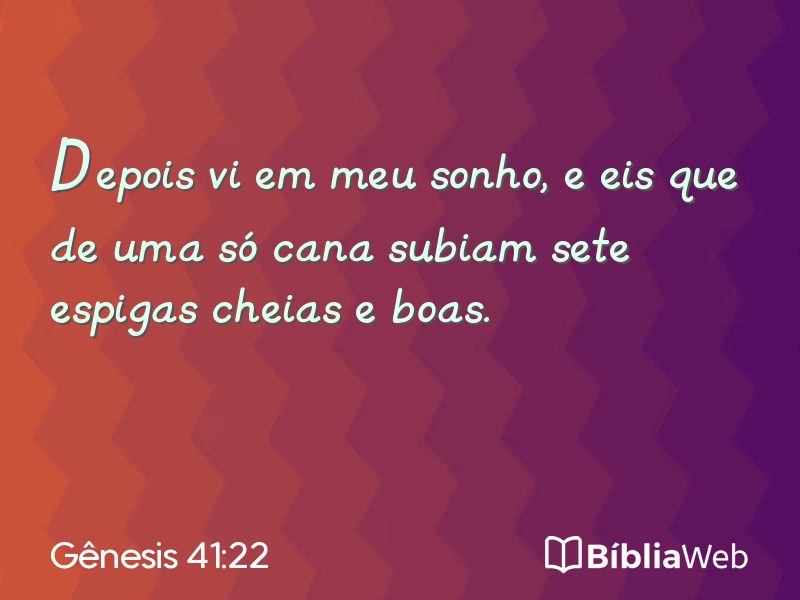 Gênesis 41:22 em imagem para compartilhar