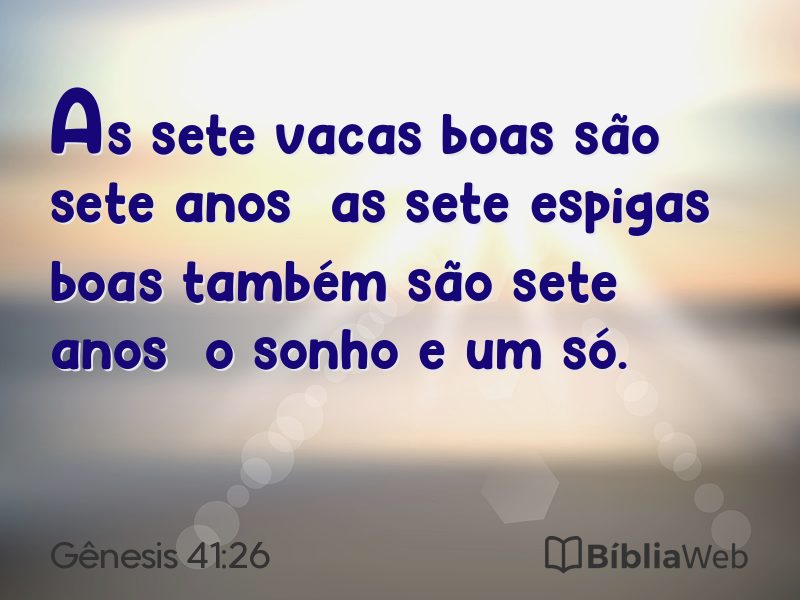 Gênesis 41:26 em imagem para compartilhar