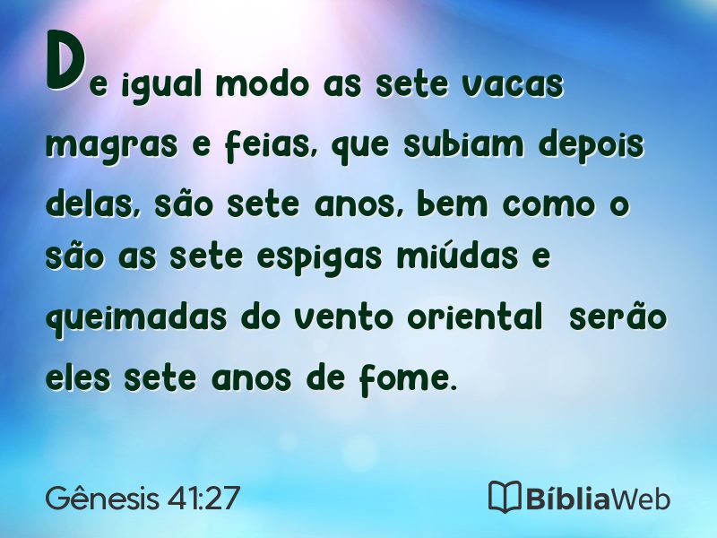 Gênesis 41:27 em imagem para compartilhar