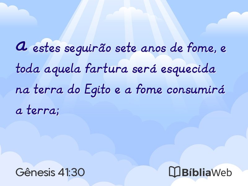 Gênesis 41:30 em imagem para compartilhar