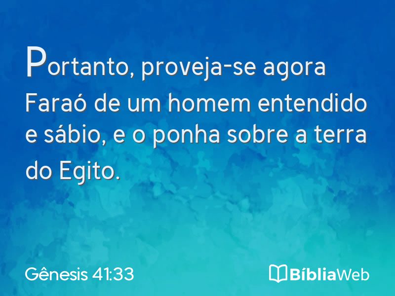 Gênesis 41:33 em imagem para compartilhar