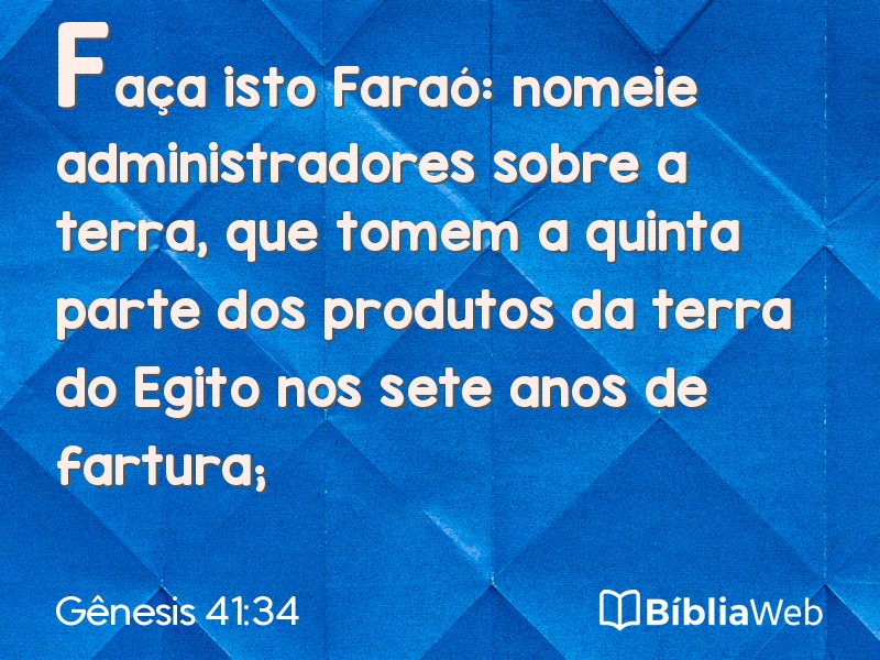 Gênesis 41:34 em imagem para compartilhar