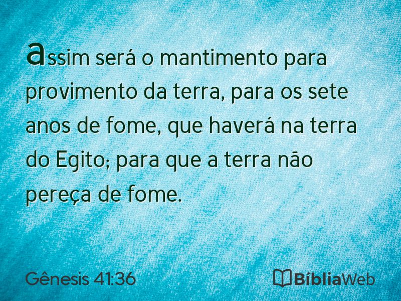 Gênesis 41:36 em imagem para compartilhar