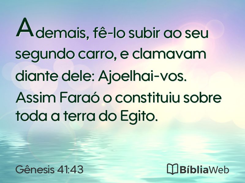 Gênesis 41:43 em imagem para compartilhar