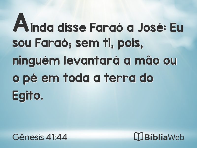 Gênesis 41:44 em imagem para compartilhar