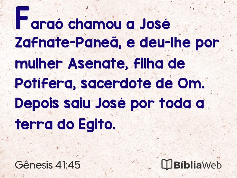 Gênesis 41:45 em imagem para compartilhar