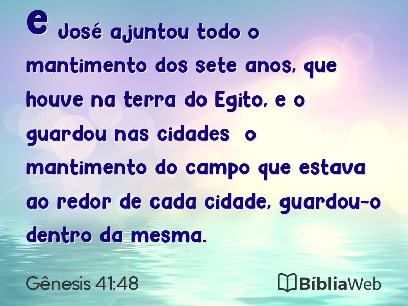 Gênesis 41:48 em imagem para compartilhar